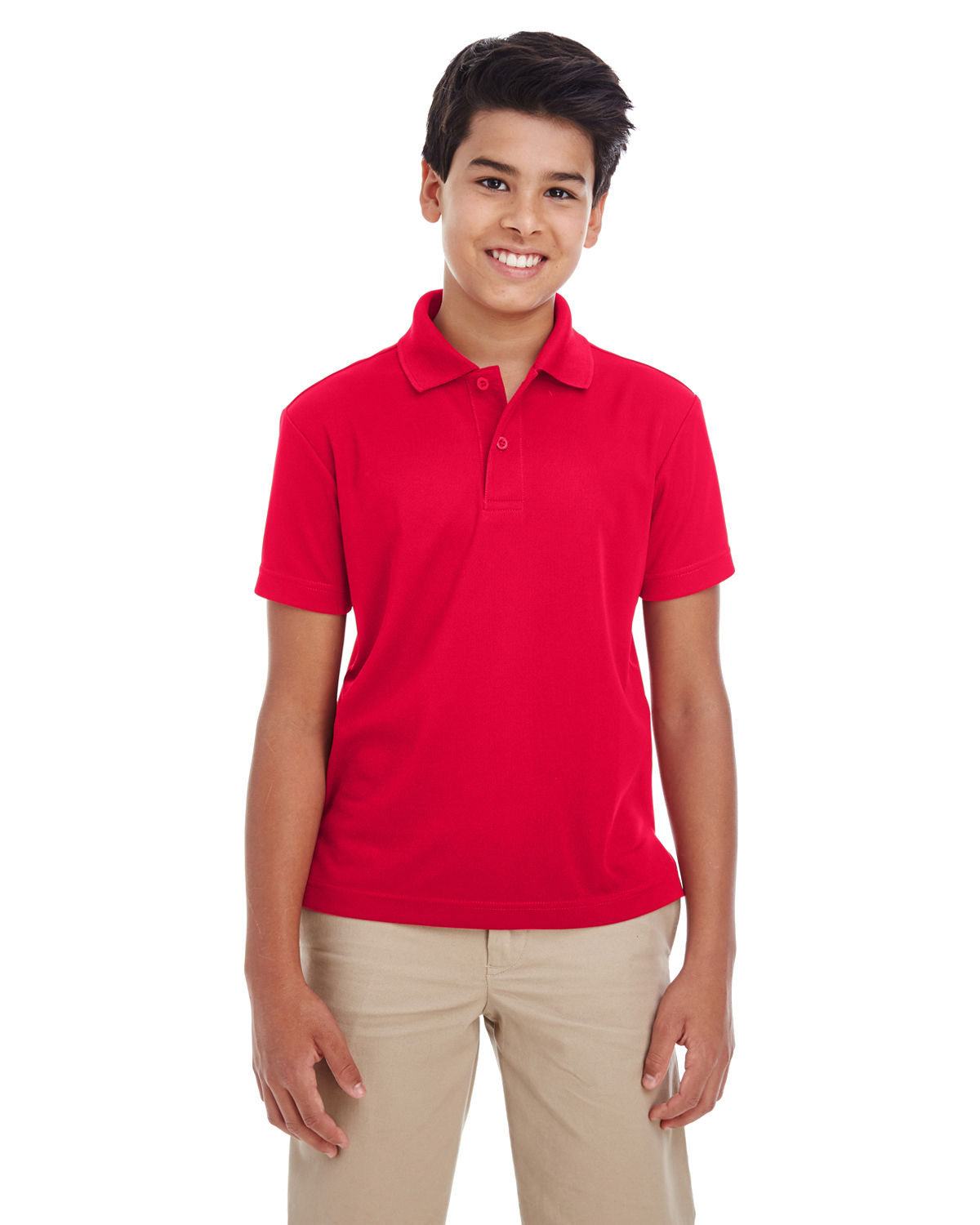 Core 365 Youth Origin Performance Pique Polo in Classic Red
