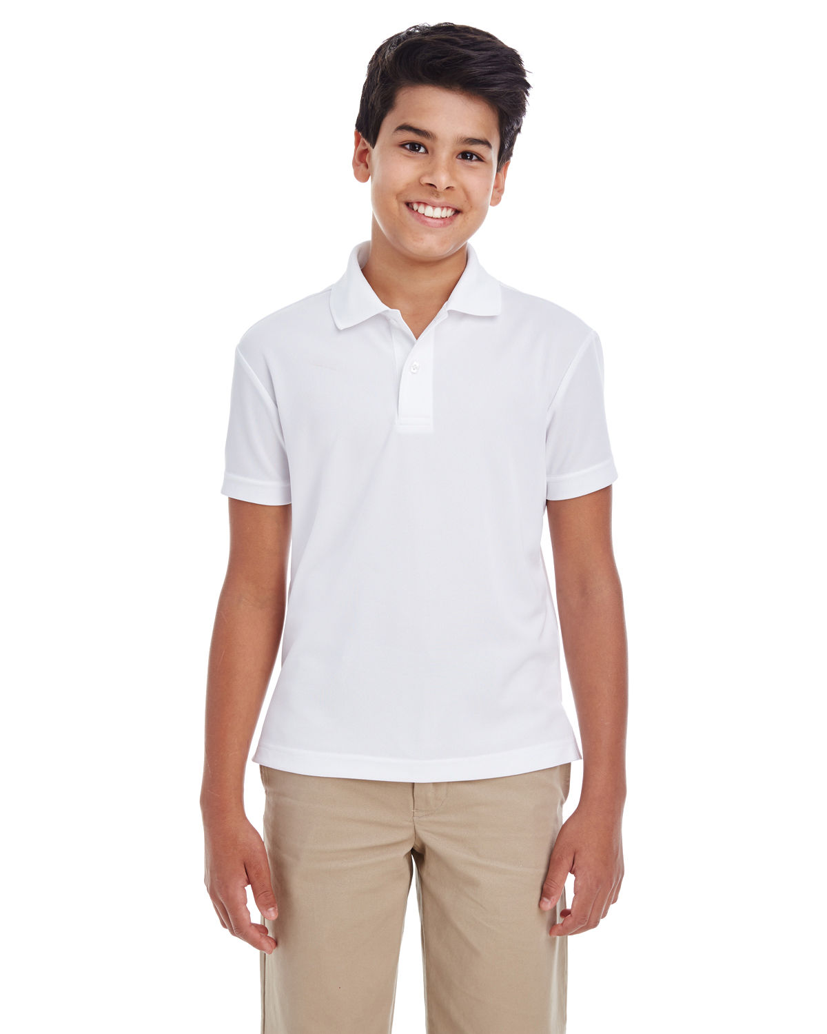 Core 365 Youth Origin Performance Pique Polo in White
