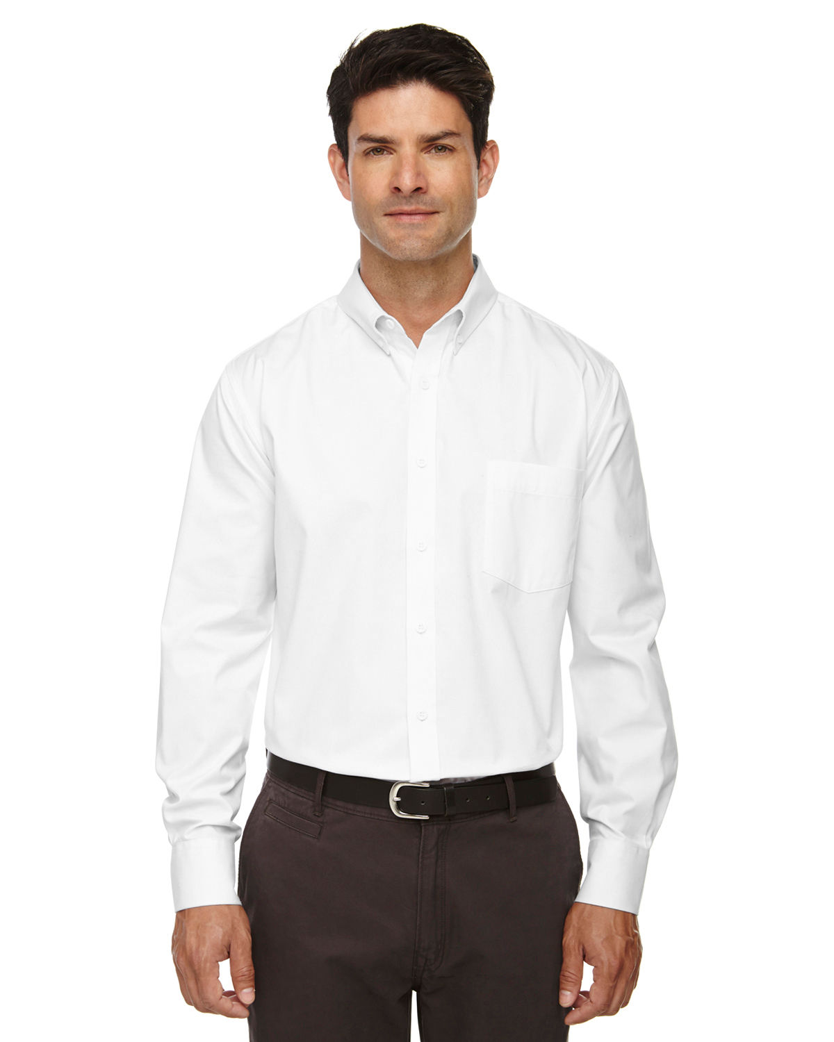 Core365 Men's Operate Long Sleeve Twill Shirt in White
