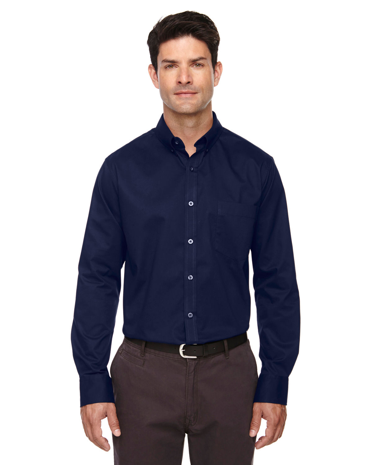 Core365 Men's Operate Long Sleeve Twill Shirt in Classic Navy