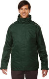 Am image of a Custom Core 365 Men's Region 3 in 1 Jacket with Fleece Liner in Forest!