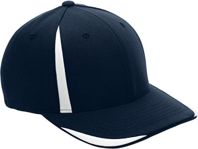 Am image of a Custom Flexfit for Team 365 Pro Formance Front Sweep Cap in Sp Dk Navy/ Wht!