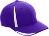 Am image of a Custom Flexfit for Team 365 Pro Formance Front Sweep Cap in Sp Purple/ White!