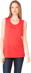 Am image of a Custom Bella and Canvas Ladies' Flowy Scoop Muscle Tank in Red!