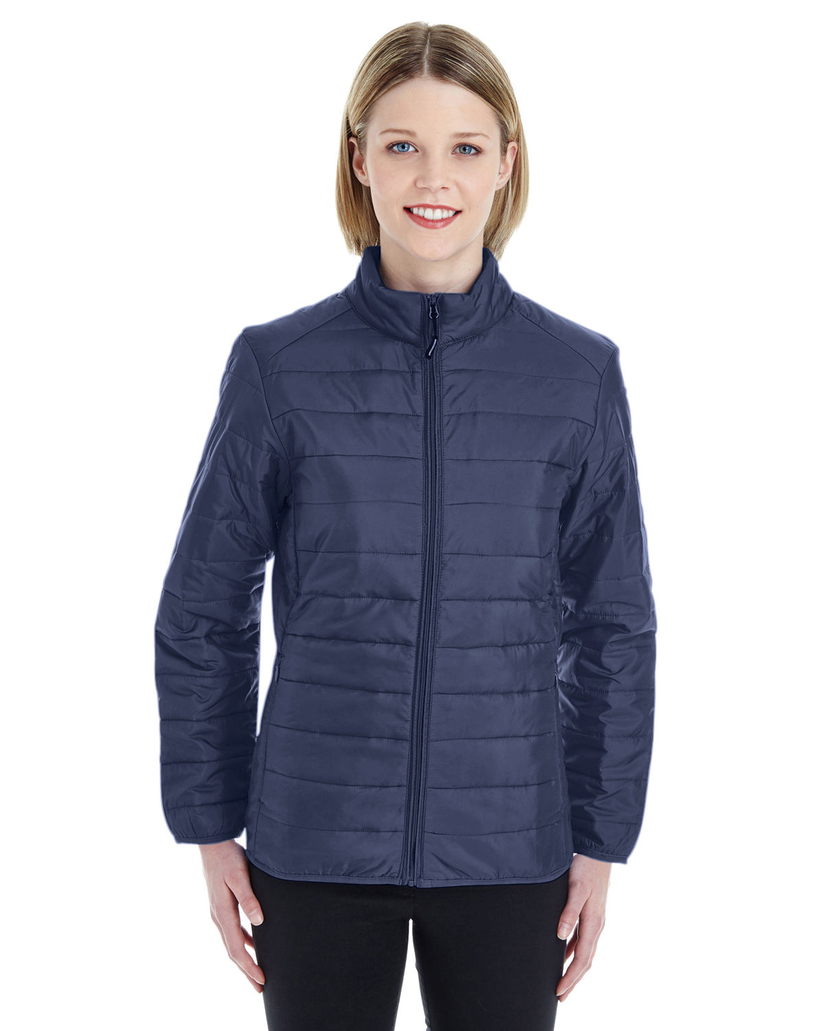 Core 365 Ladies' Prevail Packable Puffer Jacket in Classic Navy