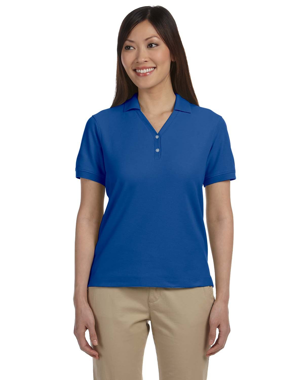 Devon & Jones Ladies' Pima Pique Short Sleeve Y Collar Polo in True Royal