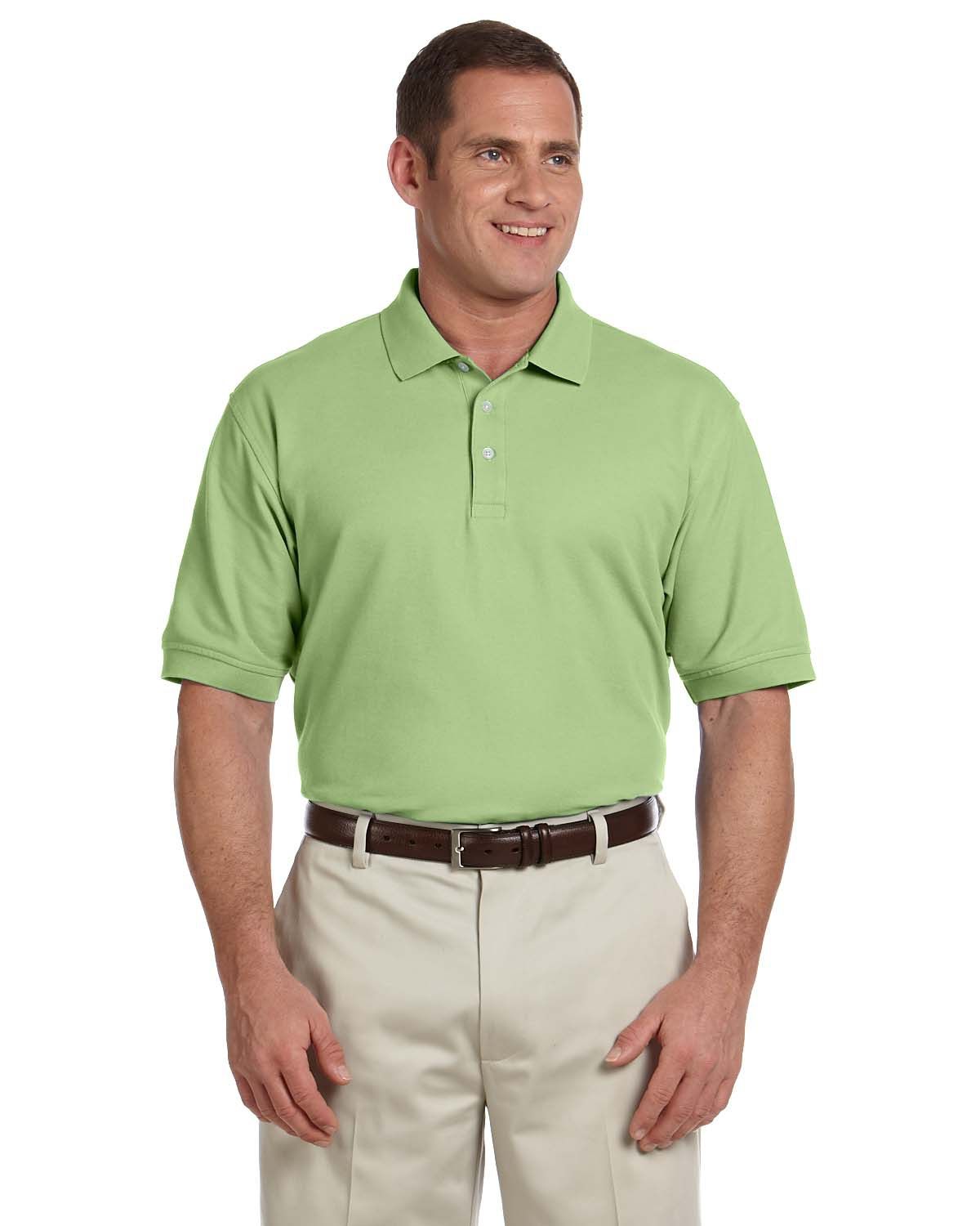 Devon and Jones Men's Pima Pique Short Sleeve Polo in Lime