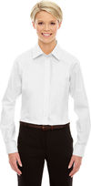 Am image of a Custom Devon & Jones Ladies' Crown Woven Collection Solid Oxford in White!