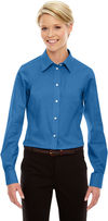 Am image of a Custom Devon & Jones Ladies' Crown Woven Collection Solid Oxford in French Blue!