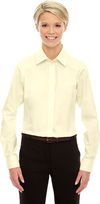 Am image of a Custom Devon & Jones Ladies' Crown Woven Collection Solid Oxford in Transprnt Yellow!