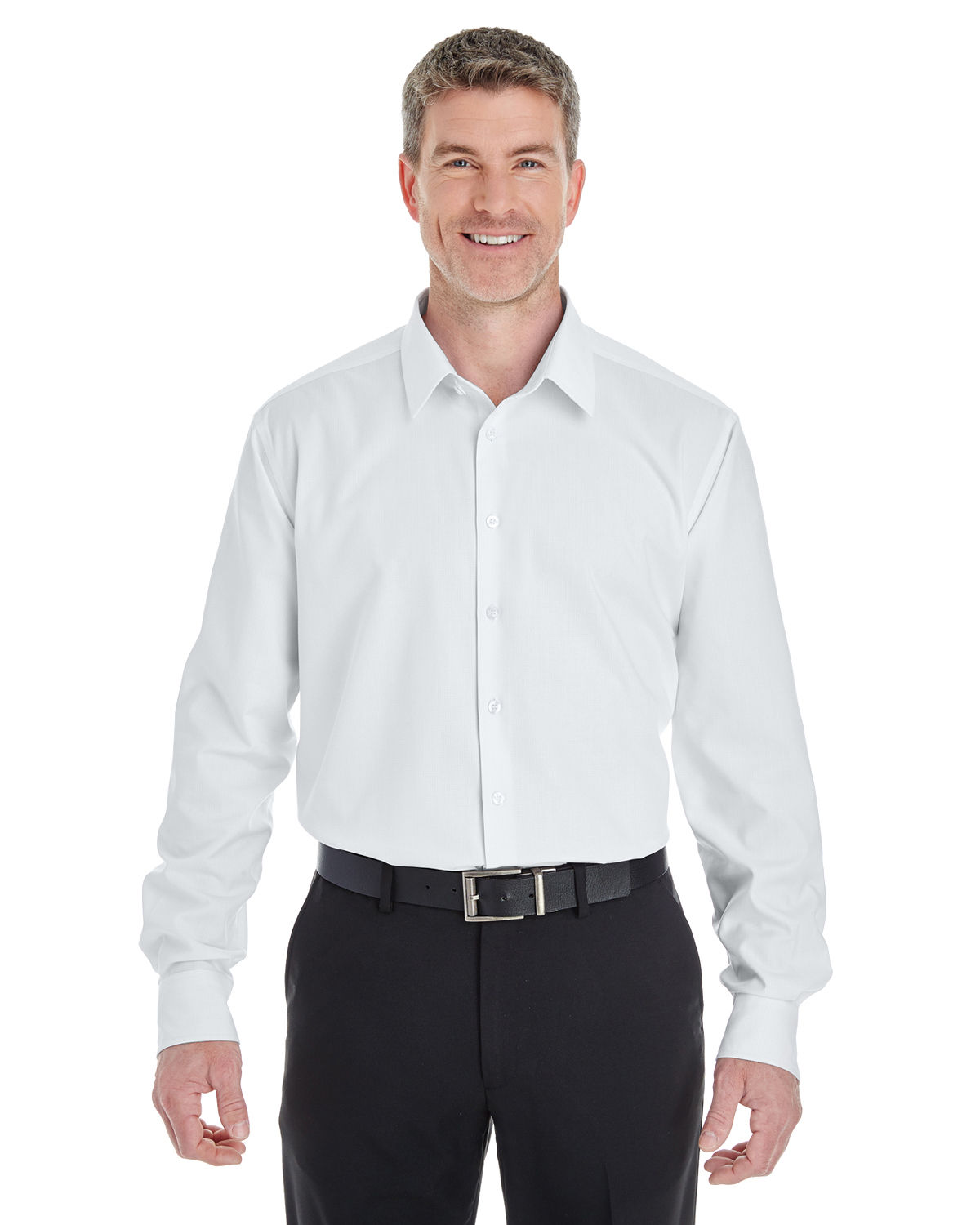 Devon & Jones Men's Crown Collection Royal Dobby Shirt in White