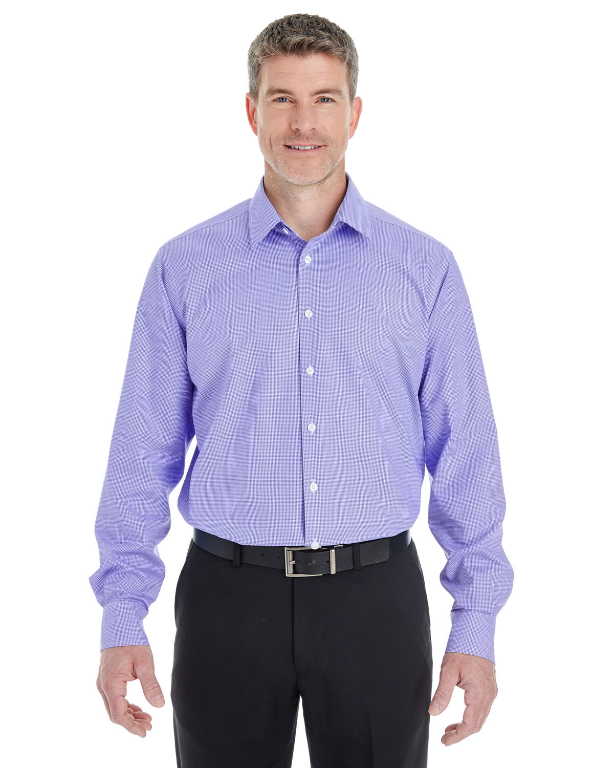 Devon & Jones Men's Crown Collection Royal Dobby Shirt in Grape