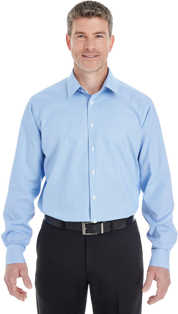 An image of a Custom Devon & Jones Men's Crown Collection Royal Dobby Shirt in French Blue!