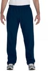 Am image of a Custom Gildan Heavy Blend Open Bottom Sweatpants in Navy!