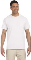 Am image of a Custom Gildan Ultra Cotton Pocket T Shirt in White!