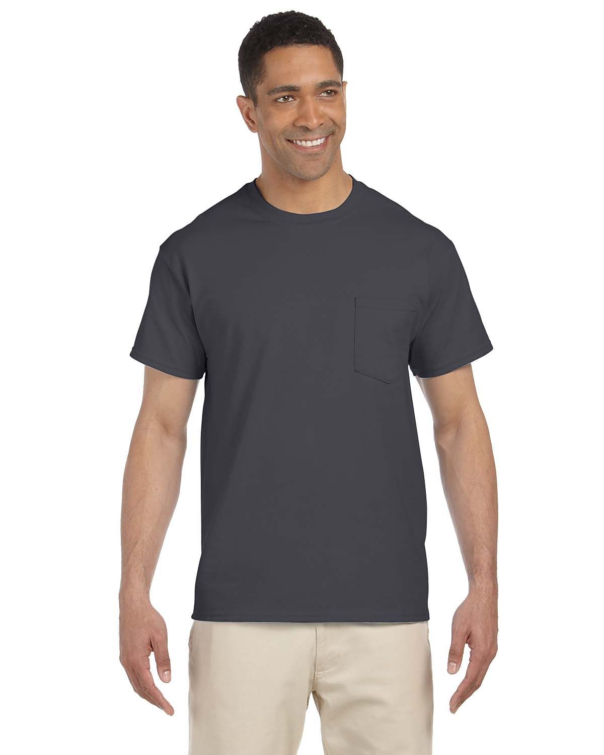 Gildan Ultra Cotton Pocket T Shirt in Charcoal