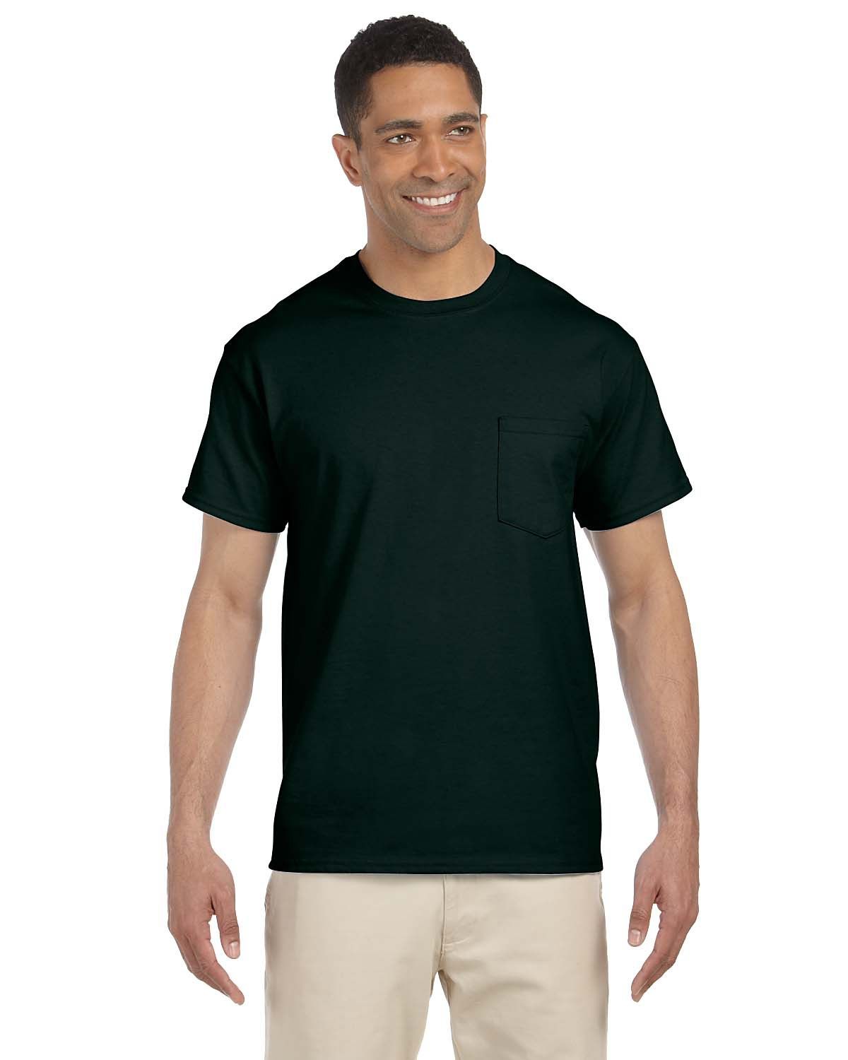 Gildan Ultra Cotton Pocket T Shirt in Forest Green