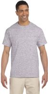 Am image of a Custom Gildan Ultra Cotton Pocket T Shirt in Sport Grey!