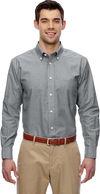 Am image of a Custom Harriton Men's Long Sleeve Oxford with Stain Release in Oxford Grey!