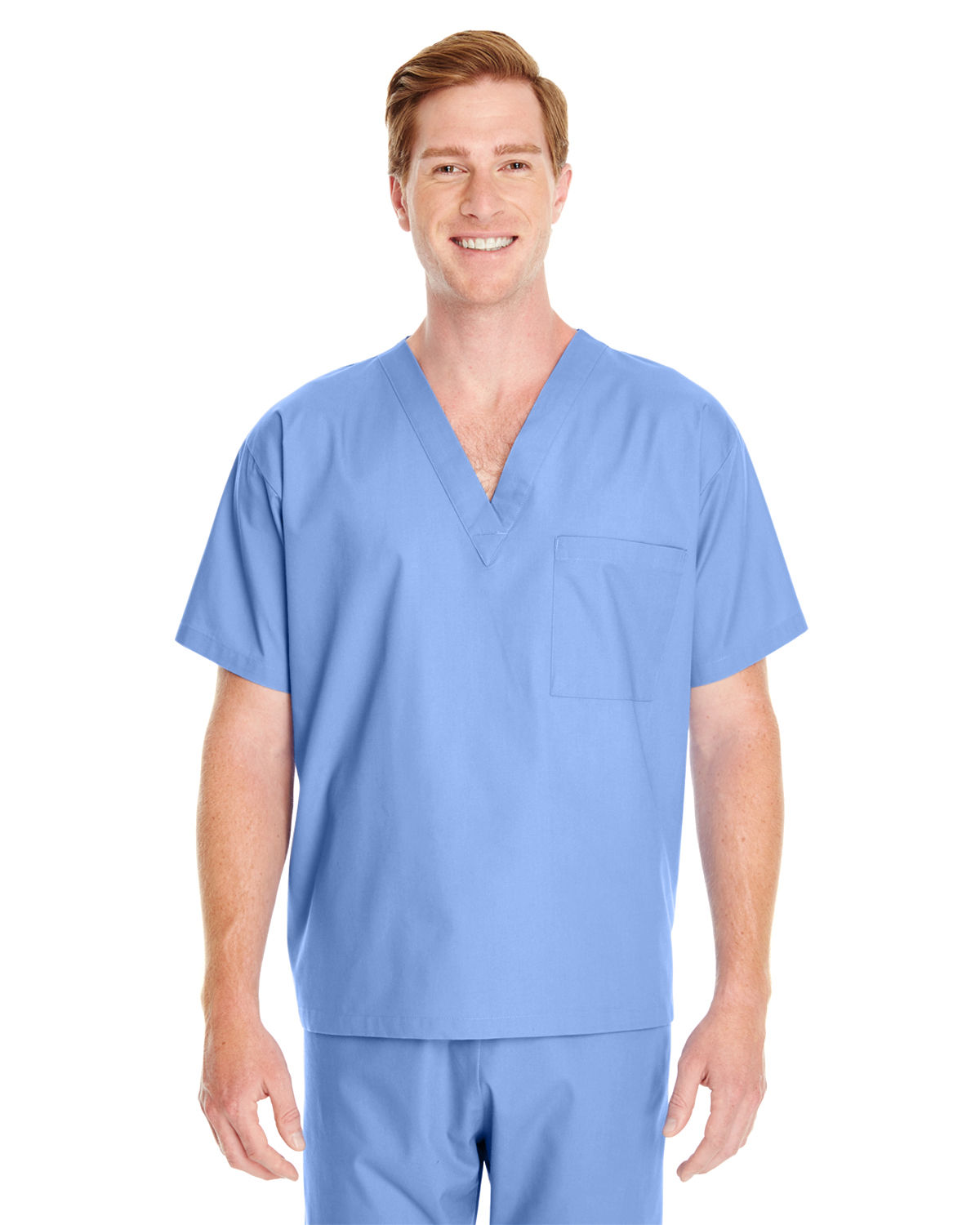 Harriton Adult Restore 4.9 oz. Scrub Top in Ciel Blue