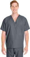 Am image of a Custom Harriton Adult Restore 4.9 oz. Scrub Top in Dark Charcoal!