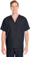 Am image of a Custom Harriton Adult Restore 4.9 oz. Scrub Top in Black!