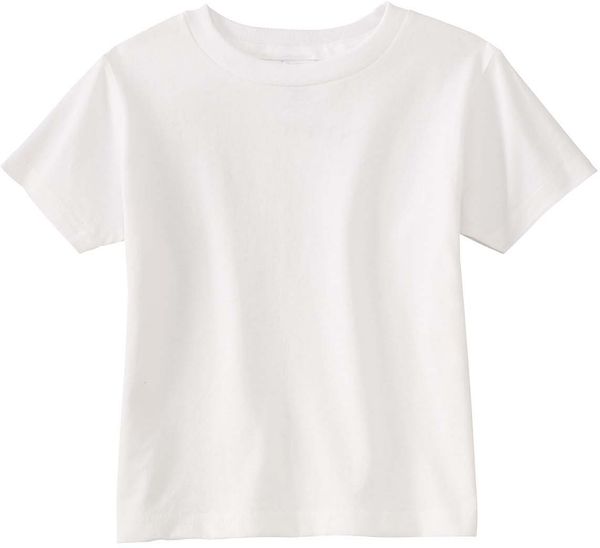 Am image of a Custom Rabbit Skins Cotton Jersey T Shirt in White!