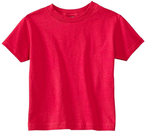 Am image of a Custom Rabbit Skins Cotton Jersey T Shirt in Red!