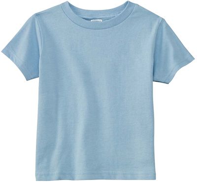 Am image of a Custom Rabbit Skins Cotton Jersey T Shirt in Light Blue!