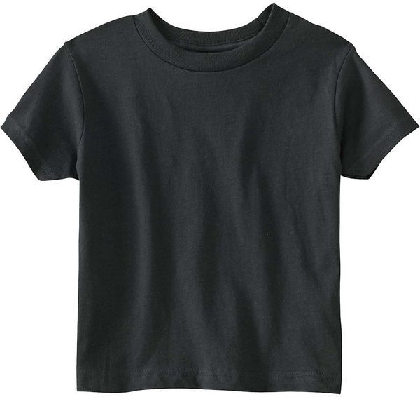 Am image of a Custom Rabbit Skins Cotton Jersey T Shirt in Black!