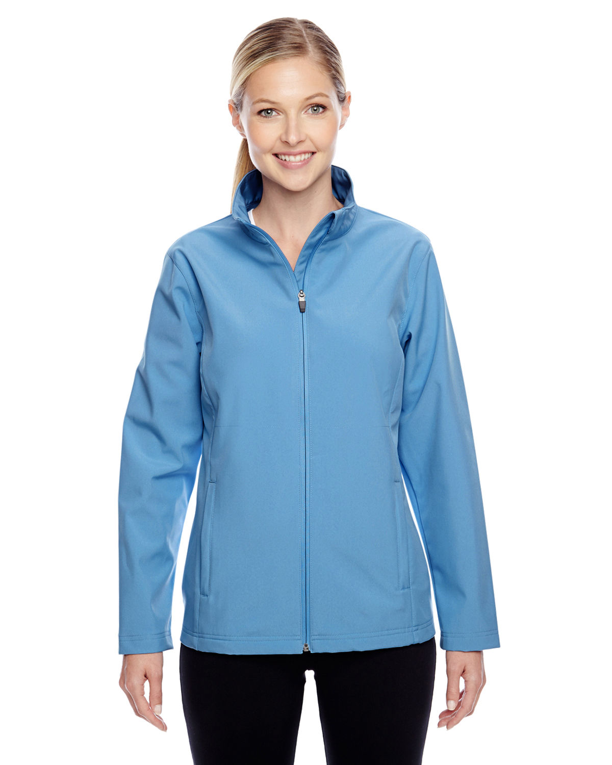 Team 365 Ladies' Leader Soft Shell Jacket in Sport Light Blue