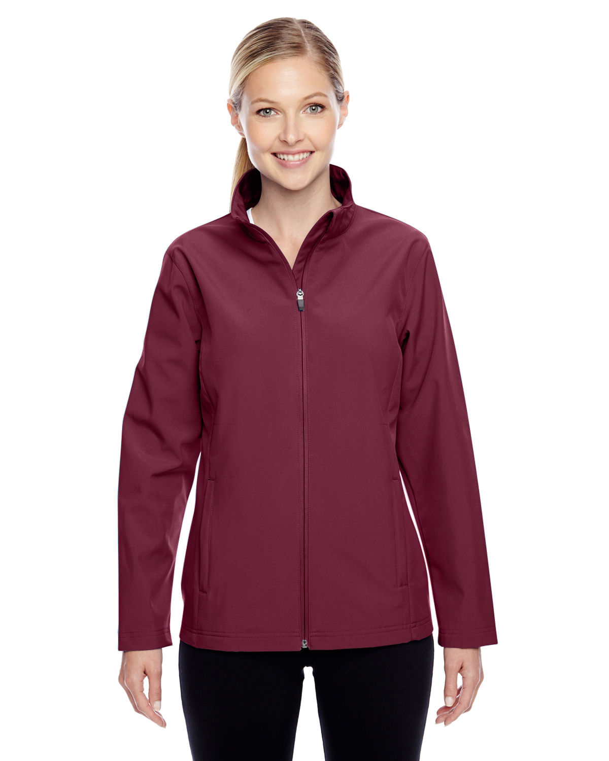 Team 365 Ladies' Leader Soft Shell Jacket in Sport Maroon
