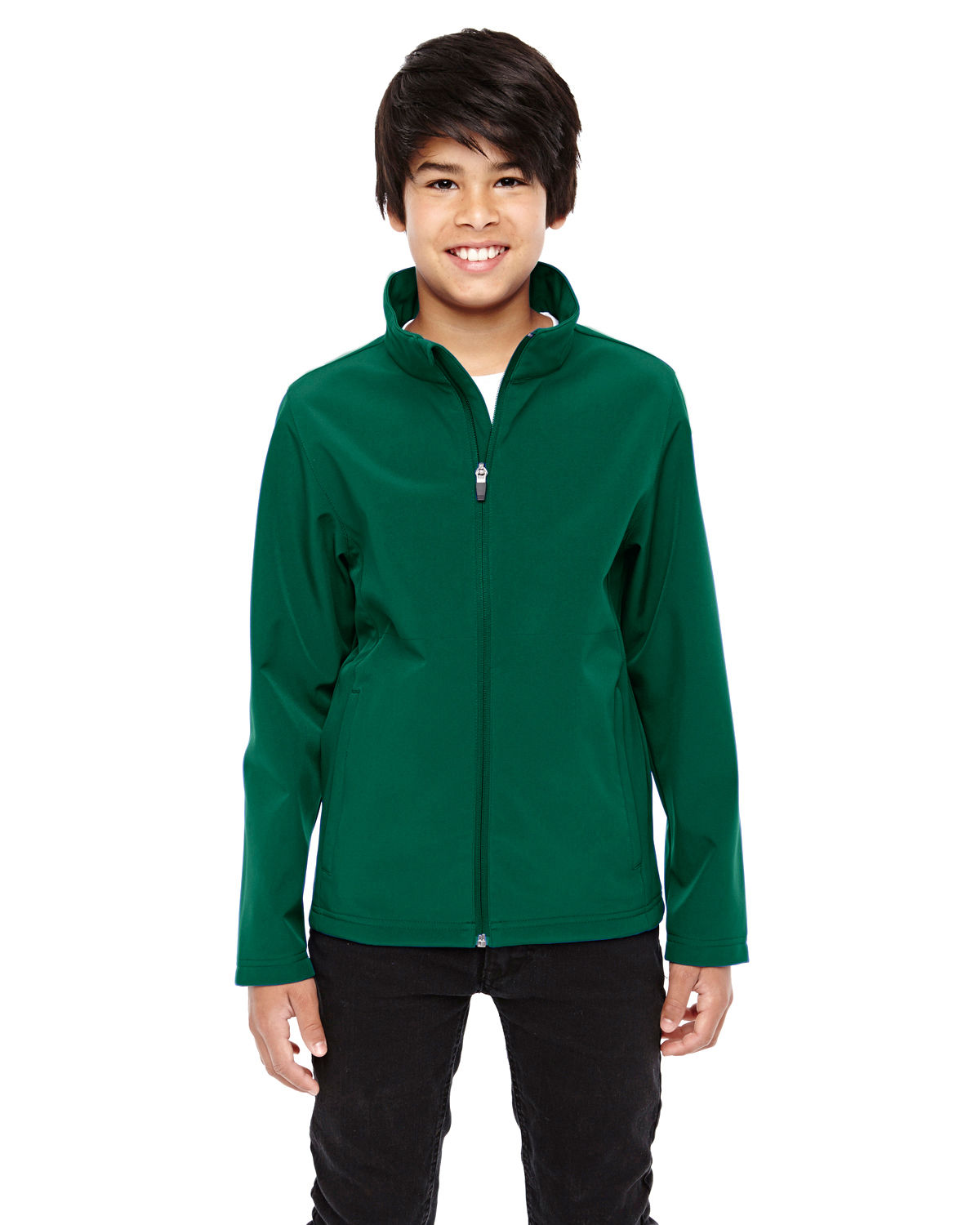 Team 365 Youth Leader Soft Shell Jacket in Sport Forest