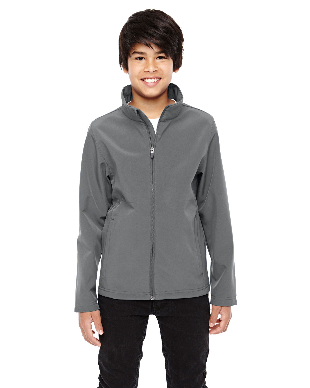 Team 365 Youth Leader Soft Shell Jacket in Sport Graphite