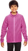 Am image of a Custom Team 365 Youth Campus Microfleece Jacket in Sport Chrty Pink!