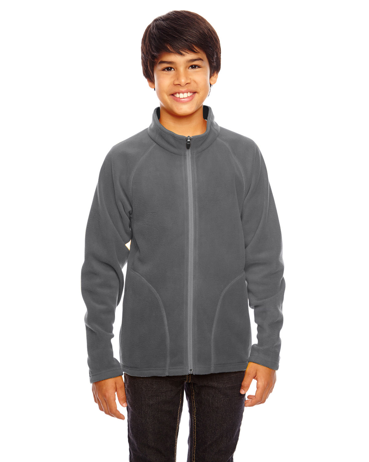 Team 365 Youth Campus Microfleece Jacket in Sport Graphite
