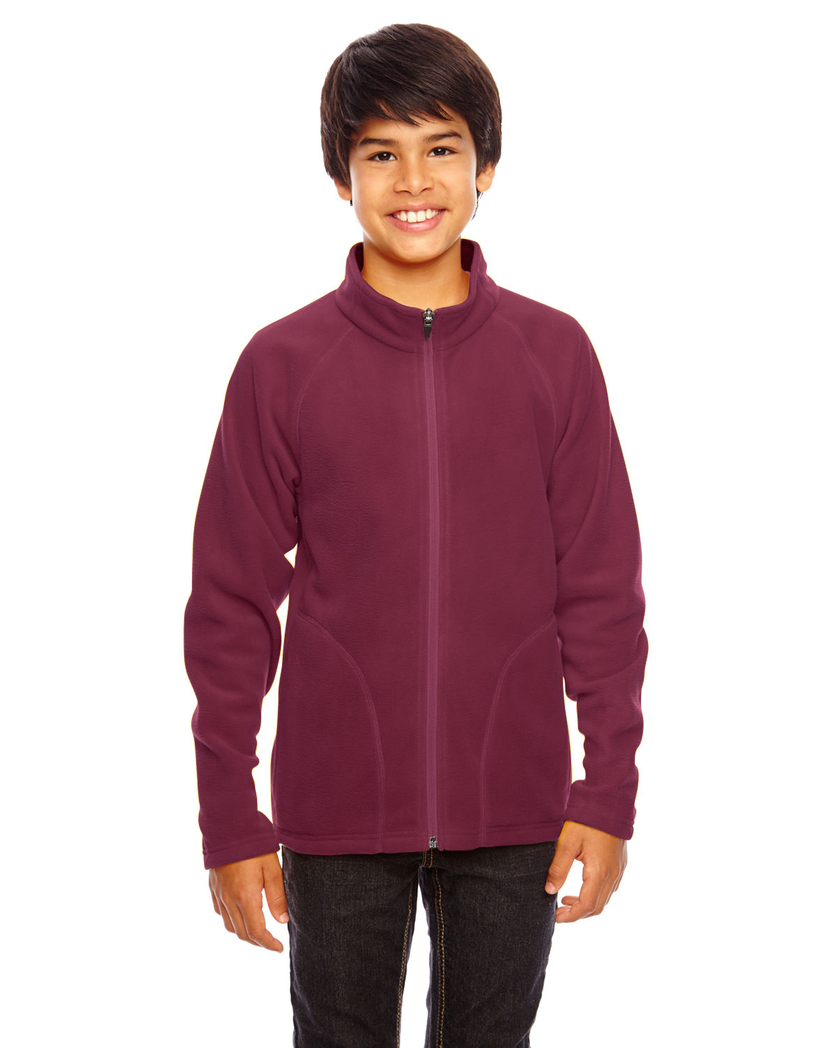 Team 365 Youth Campus Microfleece Jacket in Sport Maroon