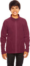 Am image of a Custom Team 365 Youth Campus Microfleece Jacket in Sport Maroon!