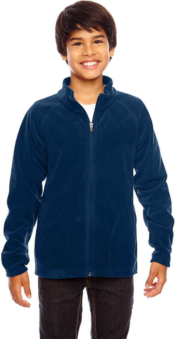 Am image of a Custom Team 365 Youth Campus Microfleece Jacket in Sport Dark Navy!