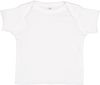 Am image of a Custom Rabbit Skins Baby Rib Lap Shoulder T Shirt in White!
