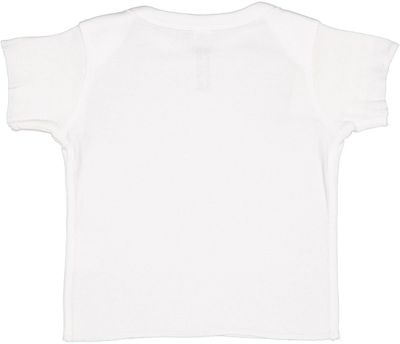 Am image of a Custom Rabbit Skins Baby Rib Lap Shoulder T Shirt in White!