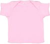 Am image of a Custom Rabbit Skins Baby Rib Lap Shoulder T Shirt in Pink!