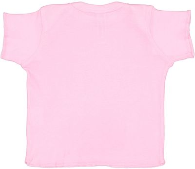 Am image of a Custom Rabbit Skins Baby Rib Lap Shoulder T Shirt in Pink!
