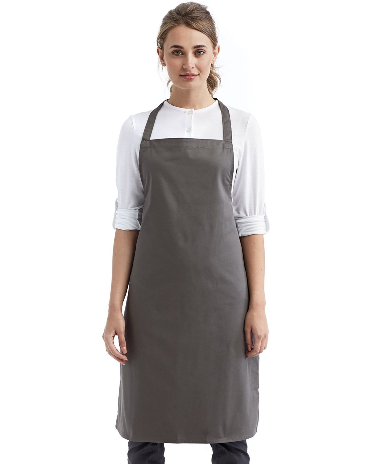 Artisan Collection by Reprime Organic Cotton Bib Apron in DARK GREY