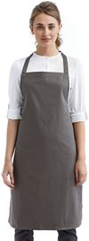 Am image of a Custom Artisan Collection by Reprime Organic Cotton Bib Apron in DARK GREY!