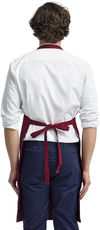 Am image of a Custom Artisan Collection by Reprime Organic Cotton Bib Apron in BURGUNDY!