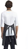 Am image of a Custom Artisan Collection by Reprime Unisex Jeans Stitch Denim Bib Apron in BLACK DENIM!