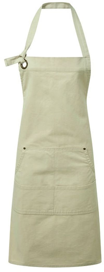 Am image of a Custom Calibre Heavy Cotton Canvas Pocket Apron in Natural!