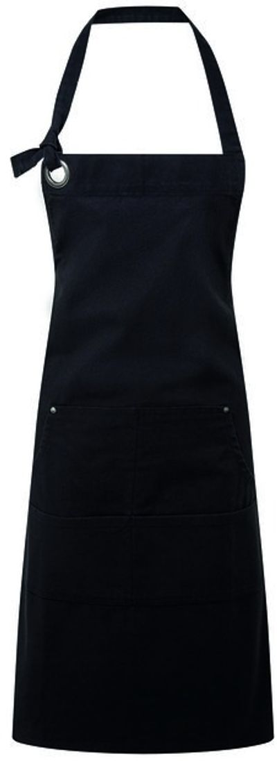 Am image of a Custom Calibre Heavy Cotton Canvas Pocket Apron in Black!
