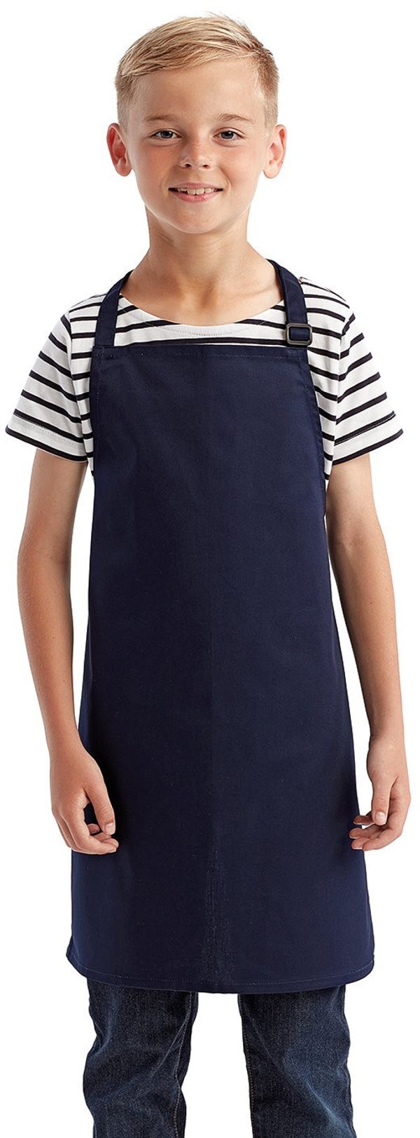 Am image of a Custom Artisan Collection by Reprime Youth Apron in Navy!